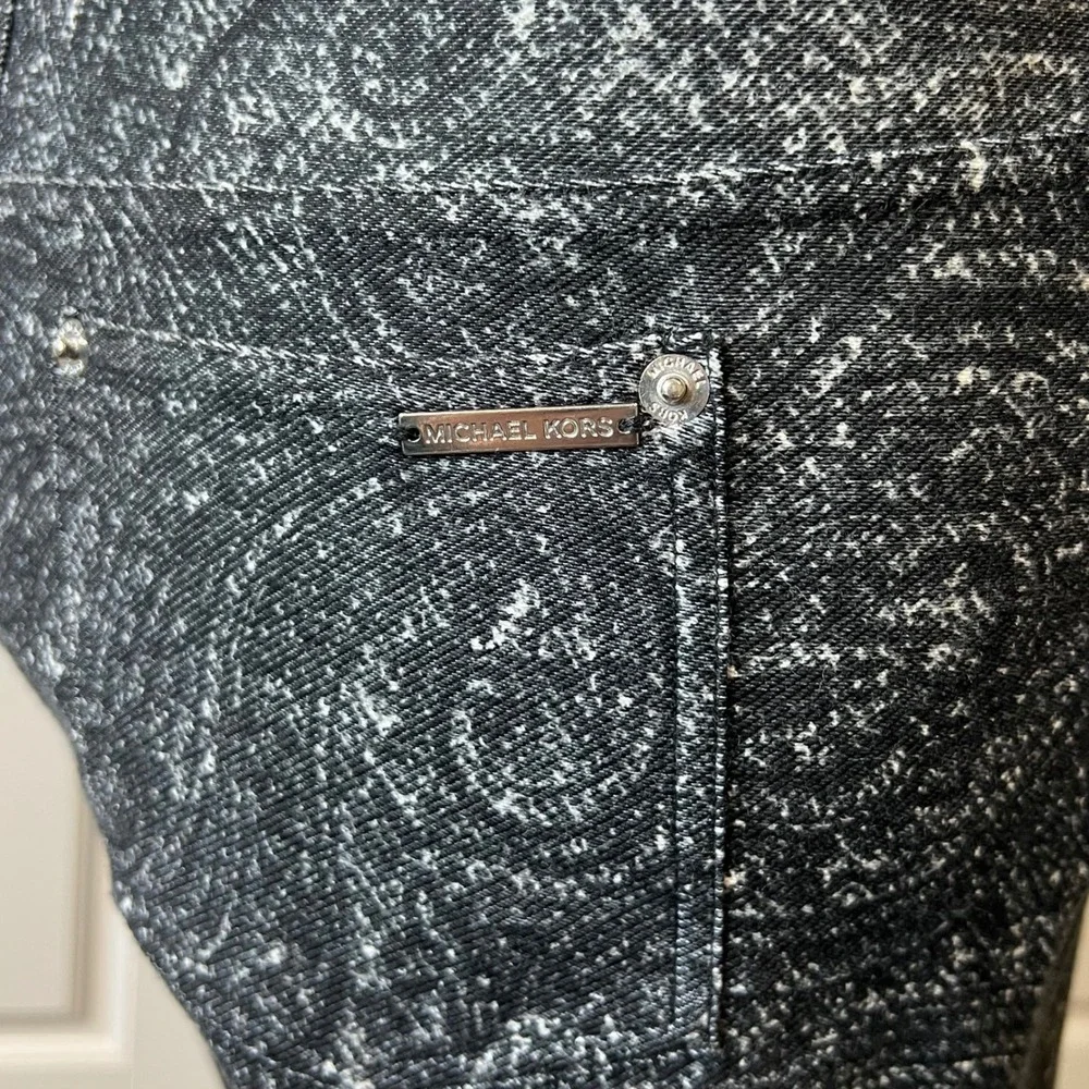 Michael Kors Women's Black White Paisley Print Legging‎ Jeggings Pants Size S